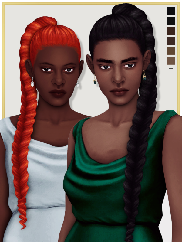 Maxis Match ZITA (mini set) female hair (in 2 versions) some earrings by simsfinds - The Sims 4 Custom Content