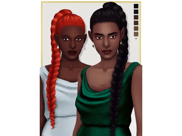 Maxis Match ZITA (mini set) female hair (in 2 versions) some earrings by laeska - The Sims 4 Custom Content