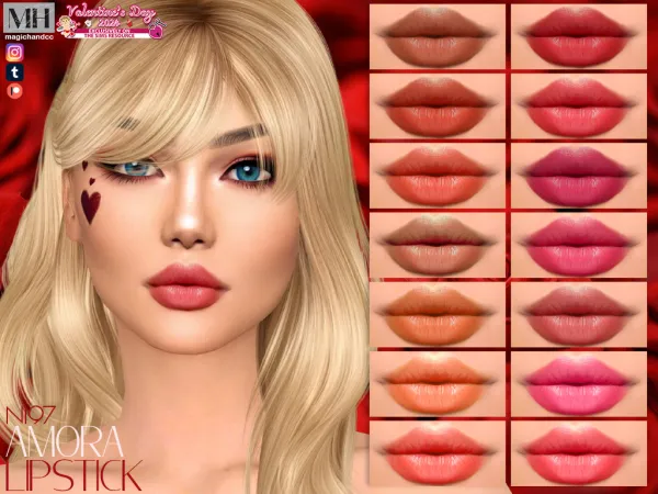 Alpha Amora Lipstick N197 by magichandcc - The Sims 4 Custom Content