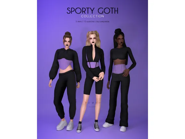 Maxis Match Sporty Goth Collection complete - The Sims 4 Custom Content