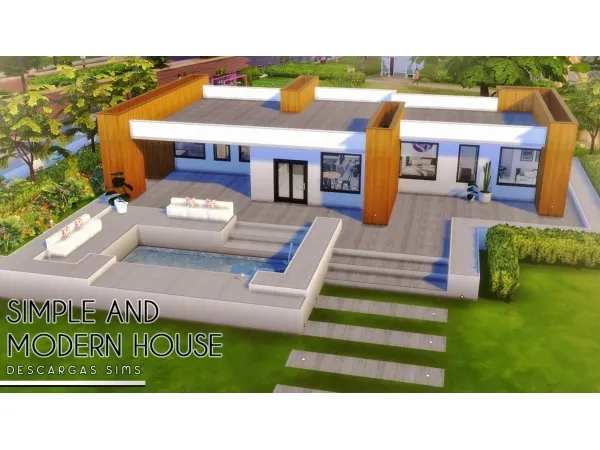 Alpha Simple And Modern House - The Sims 4 Custom Content