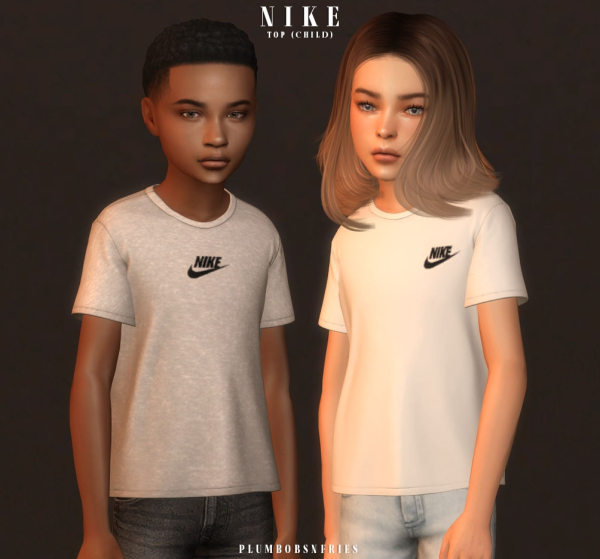 Alpha NIKE top (child) by simsfinds - The Sims 4 Custom Content