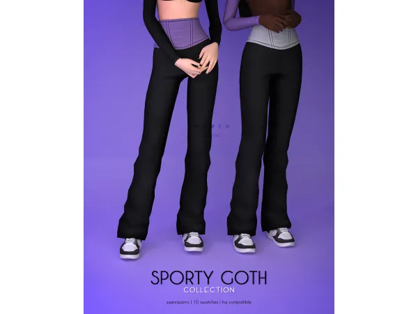 Alpha Sweatpants Sporty Goth Collection - The Sims 4 Custom Content