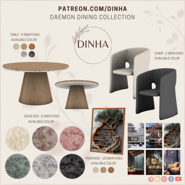 Mix Daemon Dining Collection Part 1 by dinhagamer - The Sims 4 Custom Content