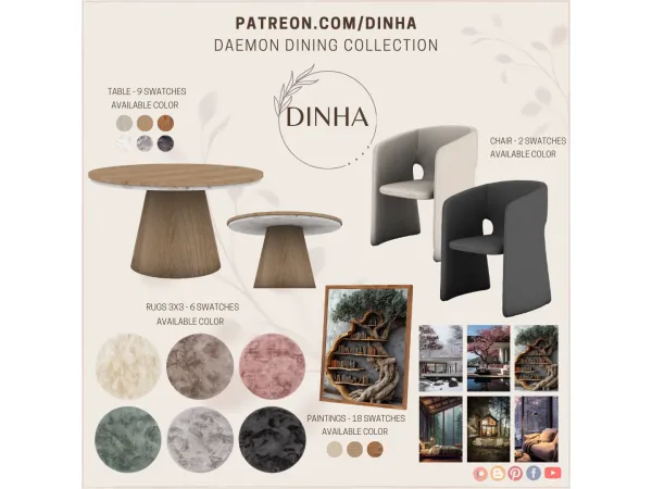 Mix Daemon Dining Collection Part 1 - The Sims 4 Custom Content