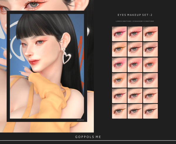 Alpha GPME GOLD EYES MAKEUP SET 2 by simsfinds - The Sims 4 Custom Content