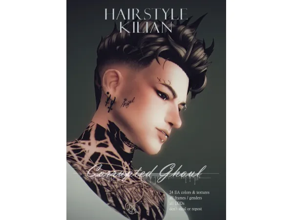 Maxis Match Hairstyle Kilian by o0corruptedghoul0o - The Sims 4 Custom Content