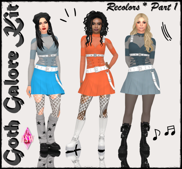 Maxis Match Goth Galore Kit Recolors Part 1 by simsfinds - The Sims 4 Custom Content