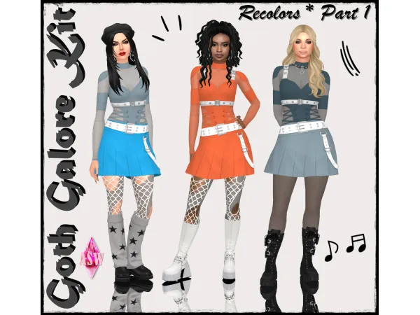 Maxis Match Goth Galore Kit Recolors Part 1 by AnnettsSims4Welt - The Sims 4 Custom Content