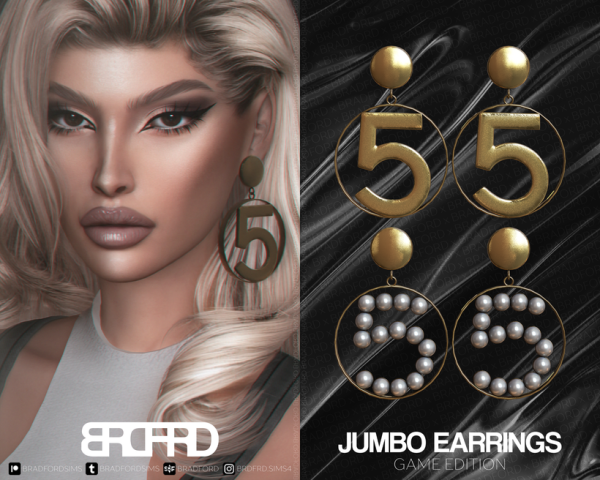 Mix JUMBO CIRCLE DANGLE EARRINGS GAME EDITION by simsfinds - The Sims 4 Custom Content