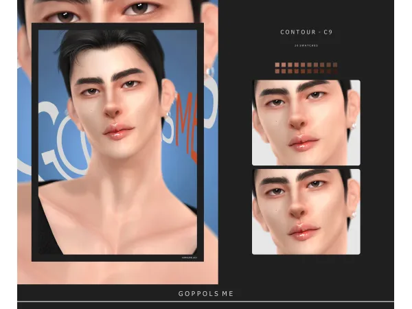 Alpha GPME GOLD Face Contour C9 by goppolsme - The Sims 4 Custom Content