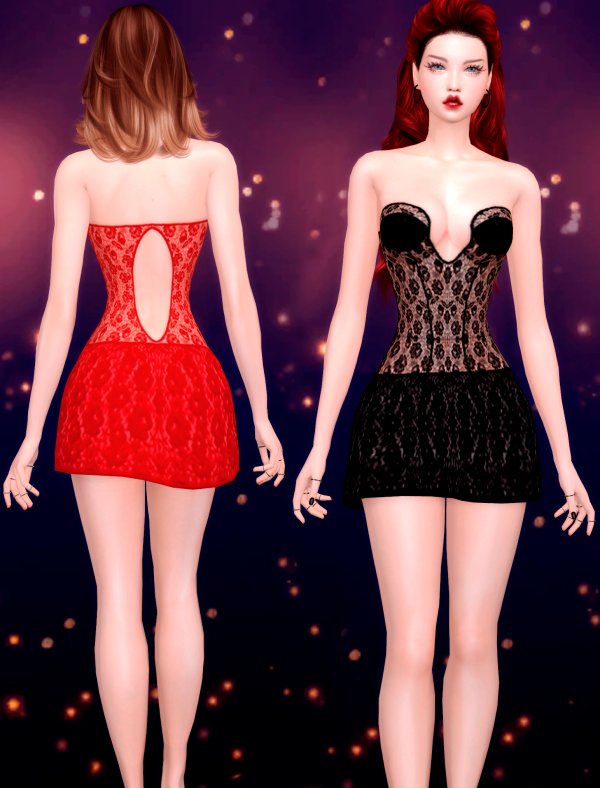 Alpha Dress swan Jennisims by simsfinds - The Sims 4 Custom Content