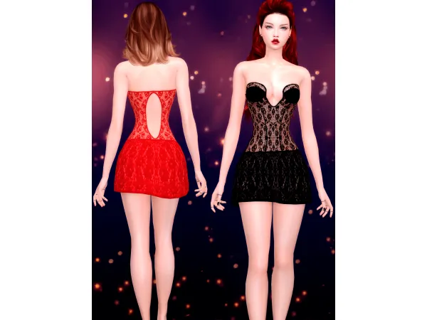 Alpha Dress swan Jennisims by Jennifer - The Sims 4 Custom Content