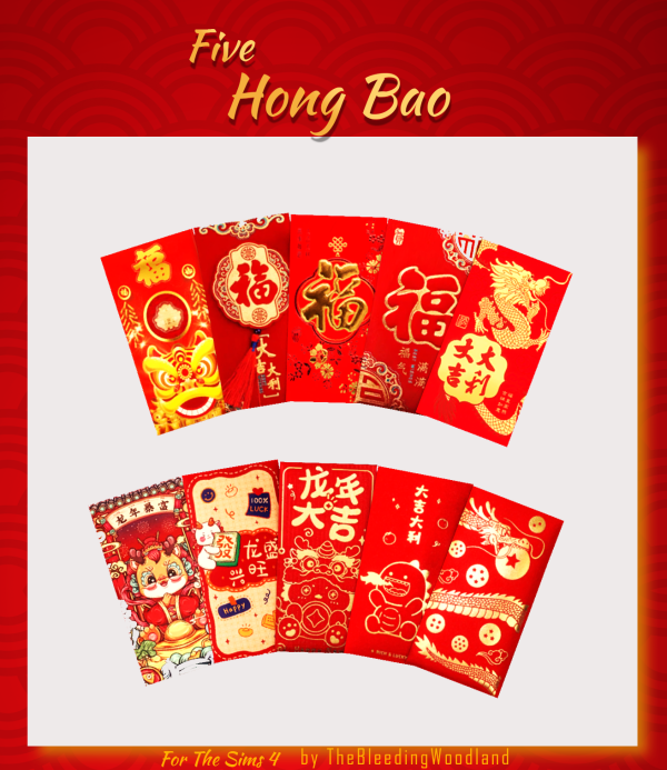 Mix Five Hong Bao by simsfinds - The Sims 4 Custom Content