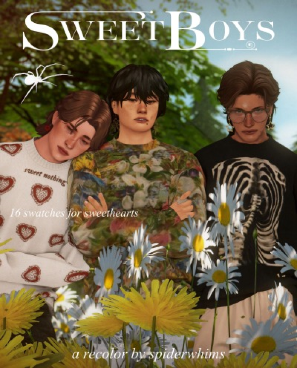 Alpha sweet boys recolor by simsfinds - The Sims 4 Custom Content