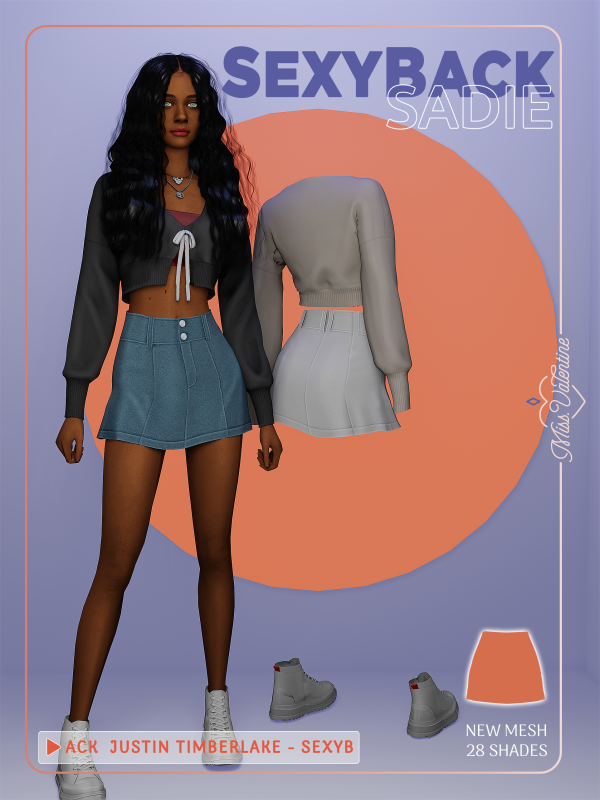 Alpha Sadie Skirt Public by simsfinds - The Sims 4 Custom Content