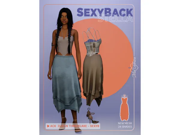 Alpha Stella DressOutfit Public by Valentina - The Sims 4 Custom Content