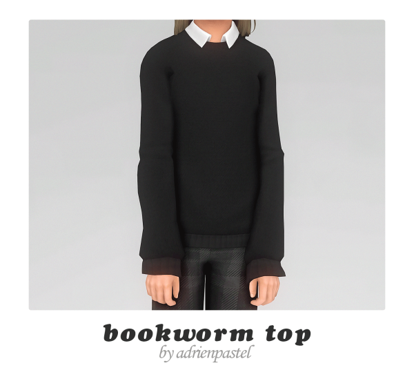 Maxis Match Bookworm Sweater Trousers (Kids) by simsfinds - The Sims 4 Custom Content