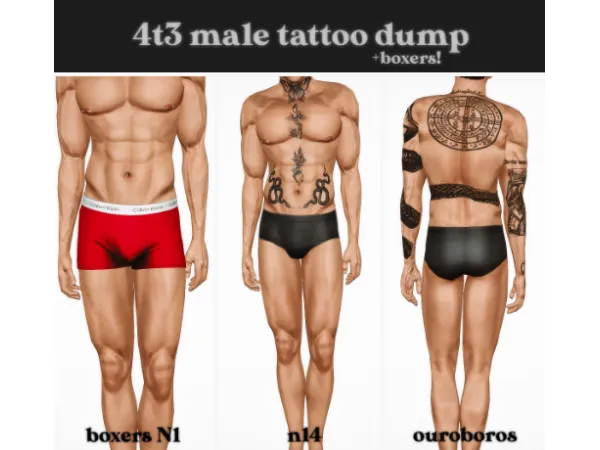 male tattoo dump boxers - The Sims 3 Custom Content