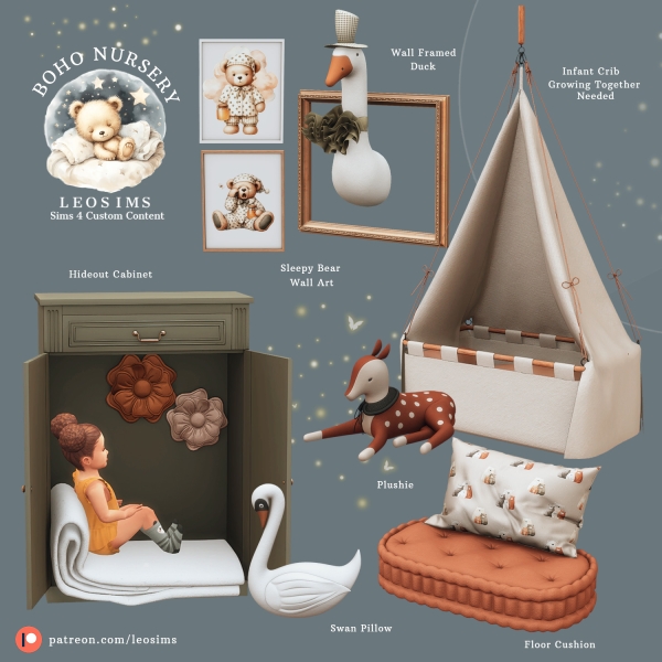 Mix Boho Nursery by leosims4cc - The Sims 4 Custom Content