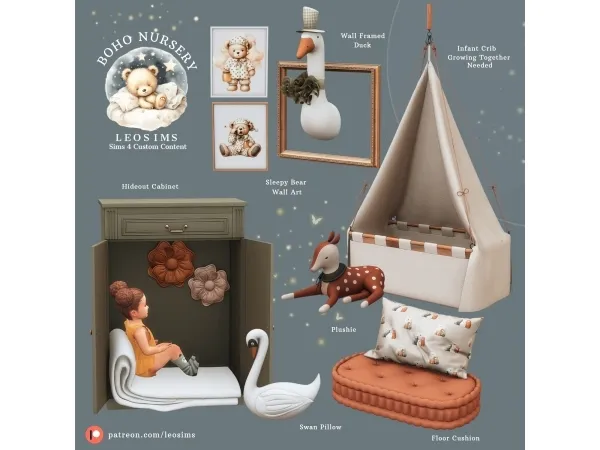 Mix Boho Nursery - The Sims 4 Custom Content