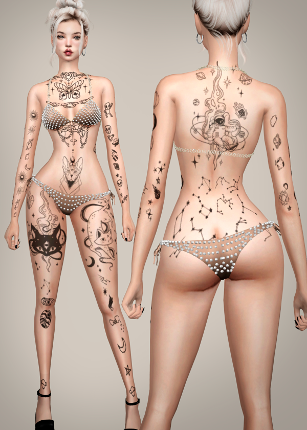 Mix Tattoo Extreme Emotions Jennisims by simsfinds - The Sims 4 Custom Content