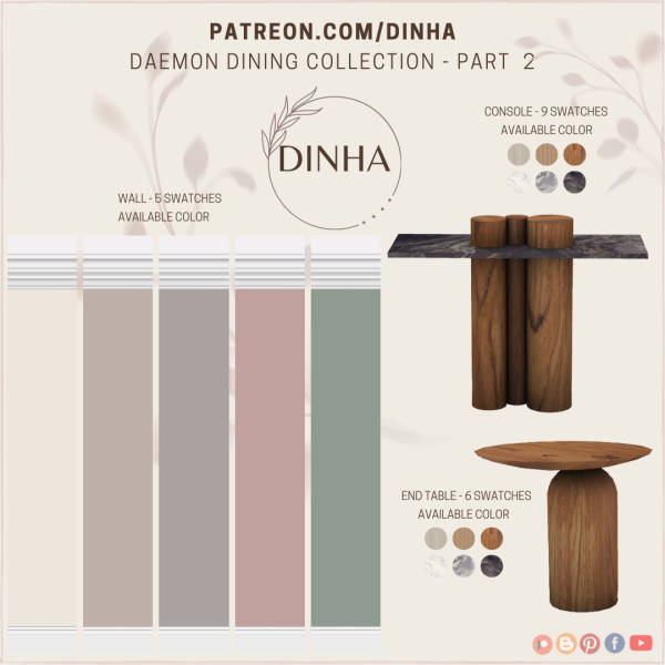 Mix Daemon Dining Collection Part 2 by dinhagamer - The Sims 4 Custom Content