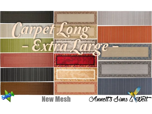 Mix Carpet Long Extra Large by AnnettsSims4Welt - The Sims 4 Custom Content