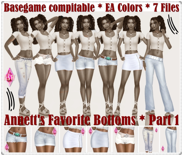 Maxis Match Annett's Favorite Bottoms Part 1 by simsfinds - The Sims 4 Custom Content