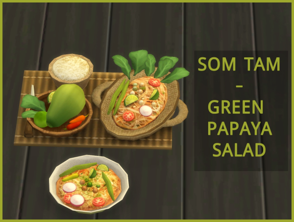 Maxis Match Som Tam Thai Green Papaya Salad by simsfinds - The Sims 4 Custom Content