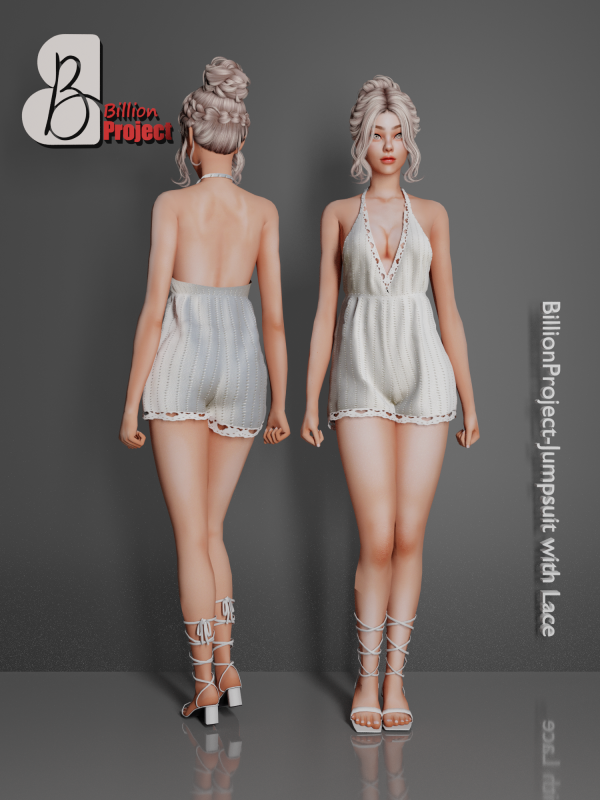 Alpha BillionProject Jumpsuit with Lace by simsfinds - The Sims 4 Custom Content