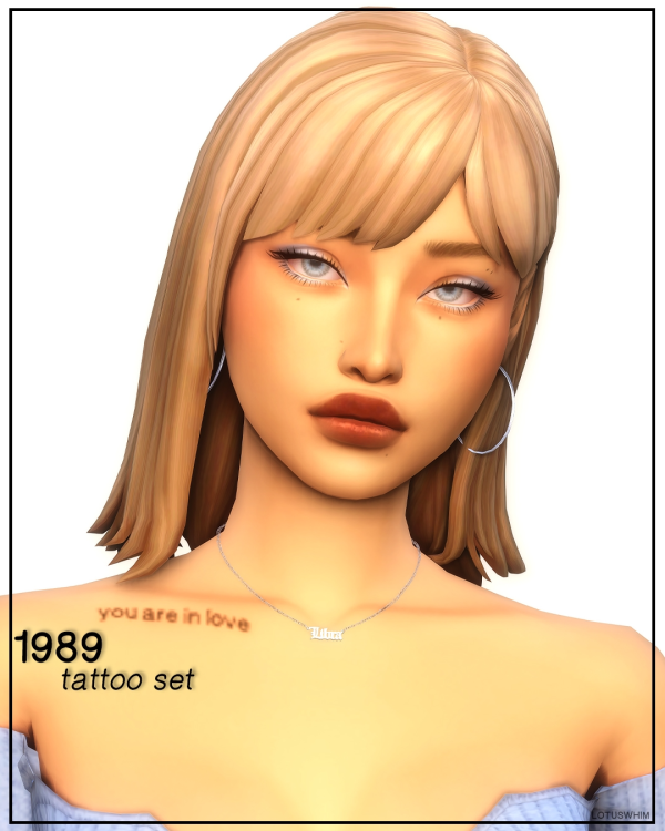Mix 1989 tattoo set by lotuswhimcc - The Sims 4 Custom Content