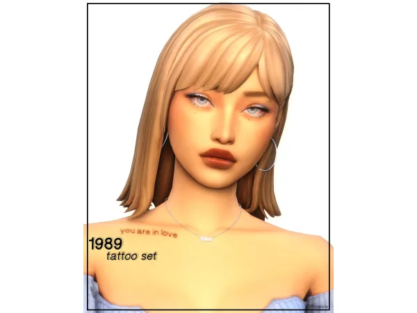 Mix 1989 tattoo set by lotuswhim - The Sims 4 Custom Content