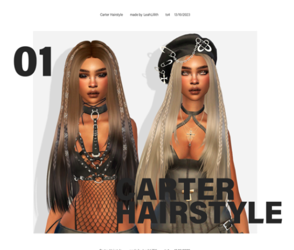Alpha Carter Hairstyle accessory by simsfinds - The Sims 4 Custom Content