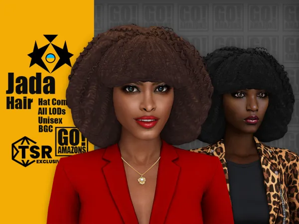 Maxis Match Jada Hair by goamazons - The Sims 4 Custom Content