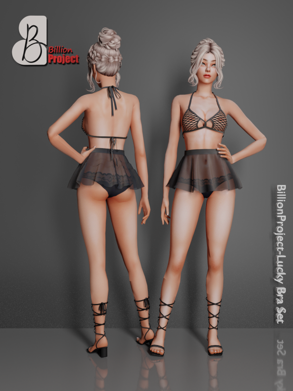 Alpha BillionProject Lucky Bra Set by simsfinds - The Sims 4 Custom Content
