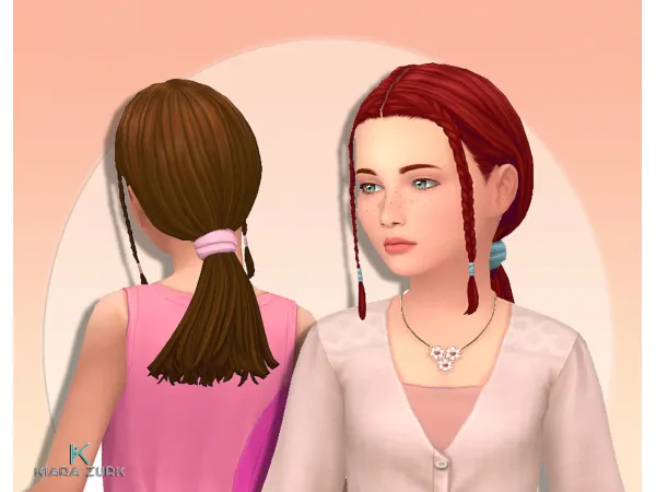 Maxis Match Kendra Ponytail for Girls - The Sims 4 Custom Content