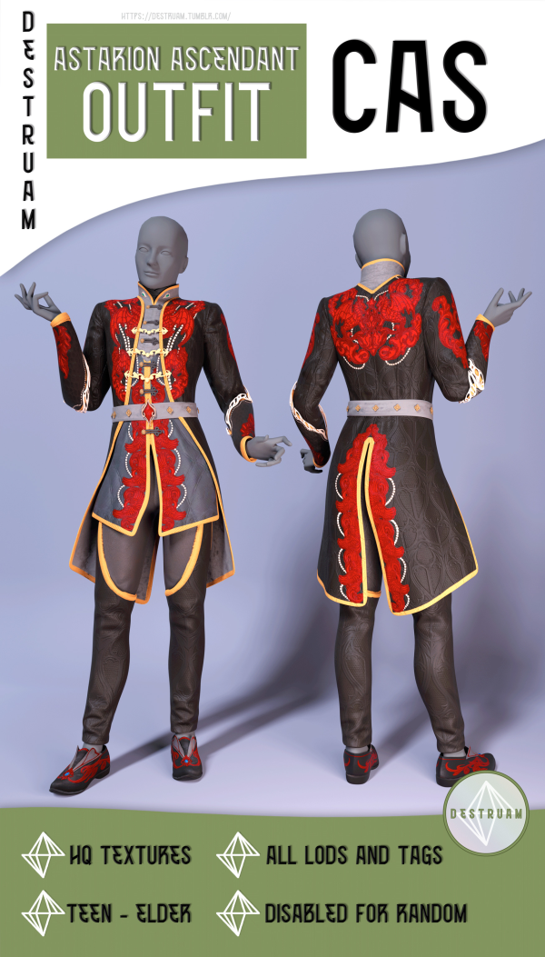 Alpha Astarion ascendant outfit by simsfinds - The Sims 4 Custom Content