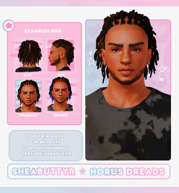 Sheabuttyr Horus Dreads by simsfinds - The Sims 3 Custom Content