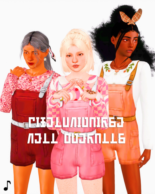 Nell Overall Shorts Conversion by simsfinds - The Sims 3 Custom Content