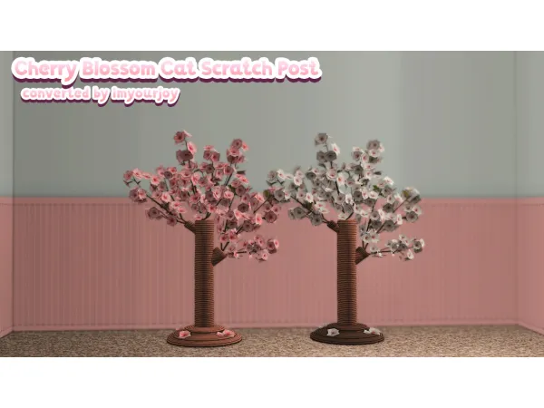 4t2 Cowbuilds January 2024 My Dear Pet Cherry Blossom Cat Scratch Post - The Sims 2 Custom Content