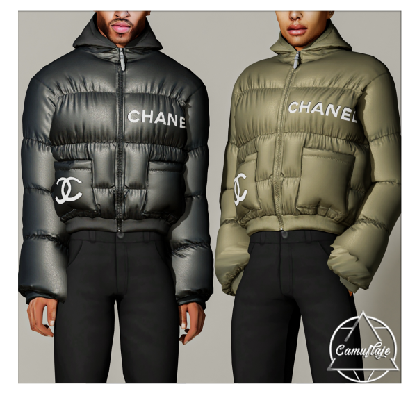 Alpha January Wonderland (MALE COLLECTION) CHANEL Puffer Jacket by simsfinds - The Sims 4 Custom Content