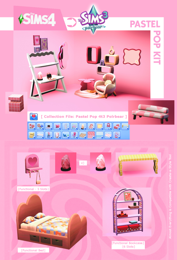 Polrbear to Pastel Pop Kit by simsfinds - The Sims 3 Custom Content