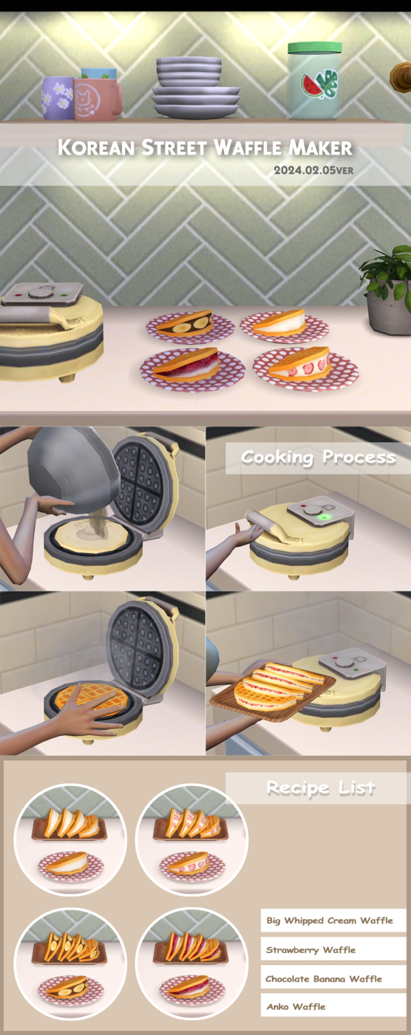 Maxis Match KOREAN STREET WAFFLE MAKER by simsfinds - The Sims 4 Custom Content