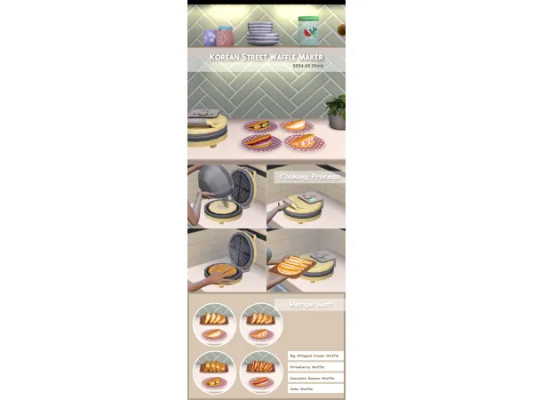Maxis Match KOREAN STREET WAFFLE MAKER by oni28 - The Sims 4 Custom Content