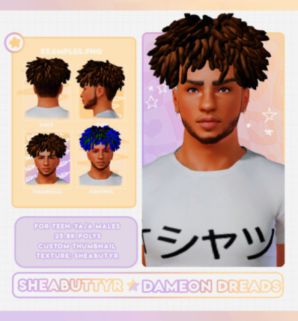 Sheabuttyr Dameon Dreads by simsfinds - The Sims 3 Custom Content