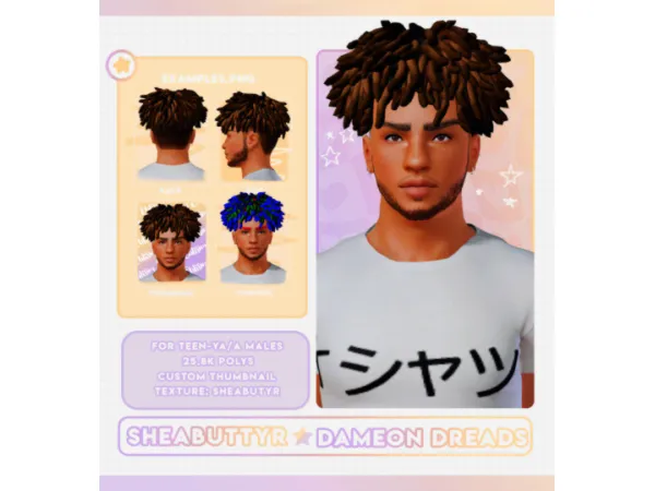 Sheabuttyr Dameon Dreads - The Sims 3 Custom Content