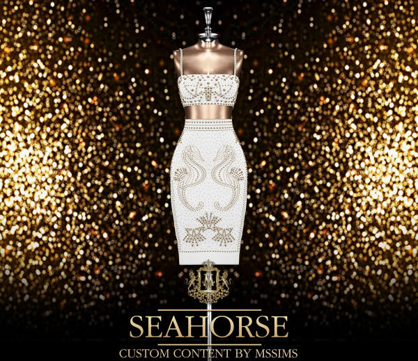 Alpha SEAHORSE by simsfinds - The Sims 4 Custom Content