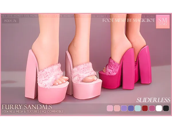 Alpha HONEY Furry Sandals - The Sims 4 Custom Content