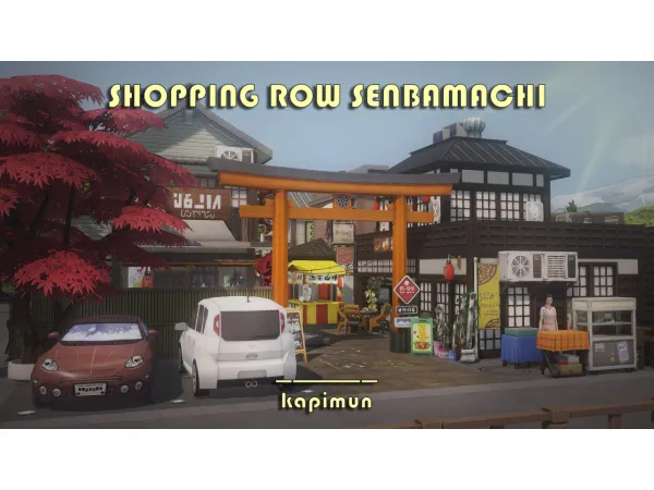 Maxis Match Shopping row Senbamachi Mt Komorebi - The Sims 4 Custom Content